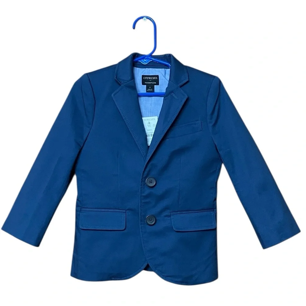 J Crew Crewcuts Thompson Boys Suit Jacket Blue NWT
